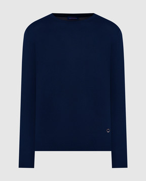 Stefano Ricci Синий лонгслив из шерсти, кашемира и шелка W505506G01W26150