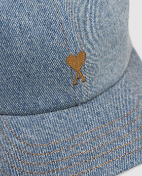 Ami Paris Синяя джинсовая кепка с вышивкой эмблемы UCP264DE0046w