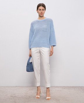 Peserico Білі штани з ланцюжком моніль A04753D01037