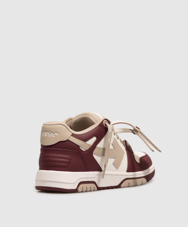 Off-White Кожаные кроссовки Out Of Office с нашивкой эмблемы OF05727609 изображение 3
