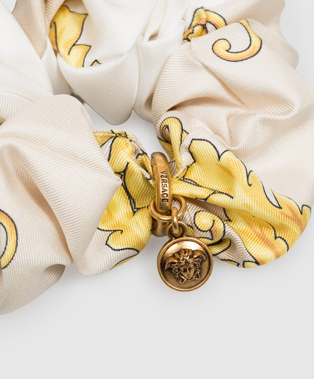 Versace Резинка для волосся кольору айворі із шовку в принт IELA0021A19354 зображення 2