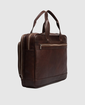 Brunello Cucinelli Коричневый кожаный портфель MBCIBU391