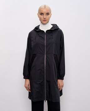 Yves Salomon Army Чорний плащ 26EFM01390L04W