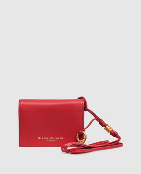 Gianni Chiarini Червоний шкіряний картхолдер на шнурку PF5039NA