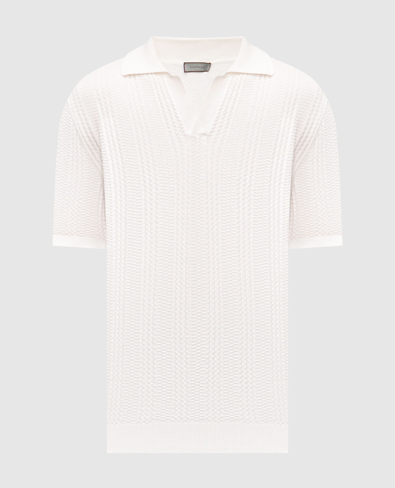 

Белое поло в узор, Белый, Поло