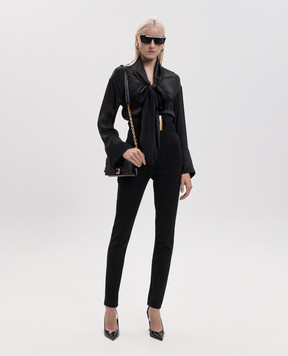 Balmain Чорна блуза із шовку HF1HS490SB04
