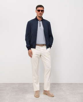 Castangia dal 1850 Штани кольору айворі з шовком GDPCA100S26