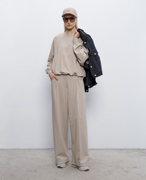 Brunello Cucinelli Бежевий світшот з принтом MH827HZ500