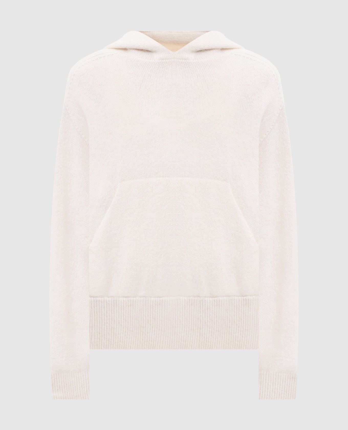 Белые худи с шерстью альпаки и шелка