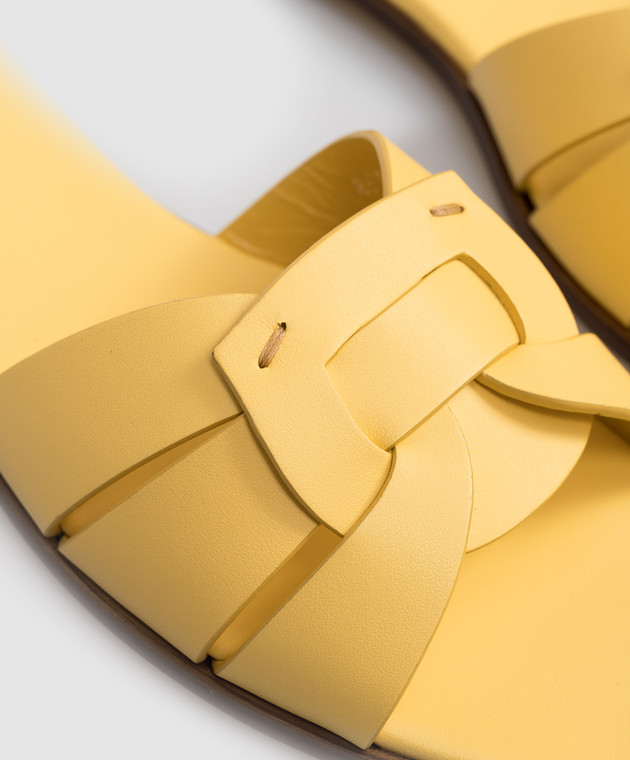 Doucal's Жовті шкіряні шльопанці DD8696DEGNUF073 зображення 5