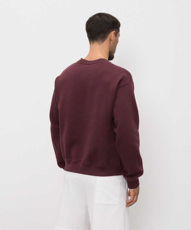 Sporty & Rich Бордовий світшот з вишивкою логотипа ST09875412RE02 зображення 4