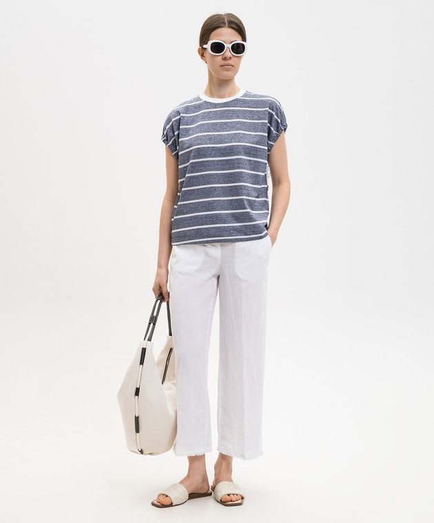 Peserico Білі штани з льону M04393T001617 зображення 2