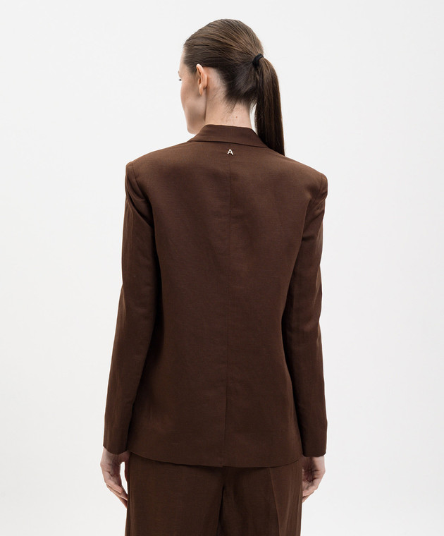 Twinset Коричневый двубортный жакет с льном 261AP2323 изображение 4
