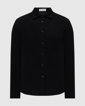 Brunello Cucinelli Чорна сорочка з кашеміру M2200261