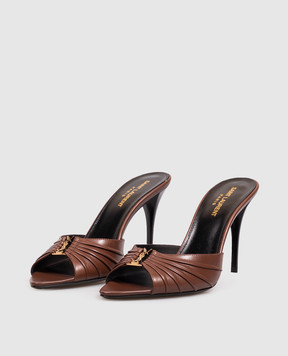 Saint Laurent Коричневые кожаные мюли BABYLONE 799606AADF0