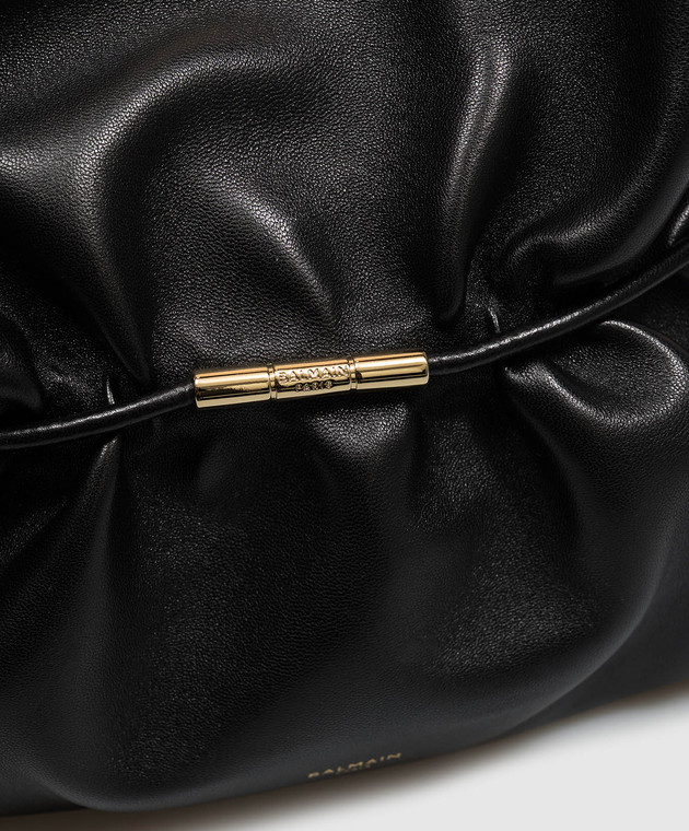 Balmain Чорна шкіряна сумка SPHYNX HN0DB094LNPH зображення 4