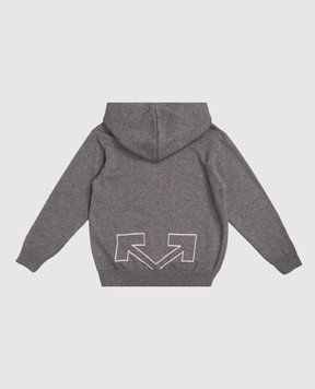 Off-White Дитяче сіре худі з вовною 44BHU001F5K001