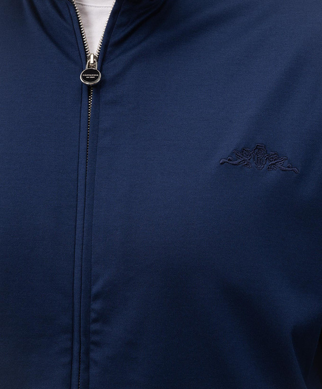 Castangia dal 1850 Синя спортивна куртка з вишивкою емблеми DM5SUITSS251SWEETSHIRT зображення 5