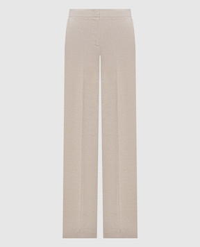 Twinset Сірі штани з льону з люрексом 261TT2521