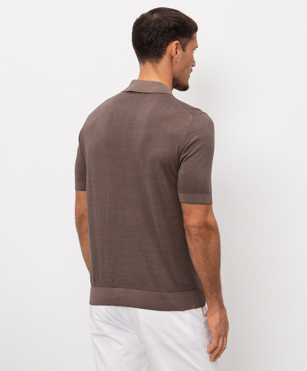Cashmere&Whiskey Коричневе поло з бавовни M54268052 зображення 4