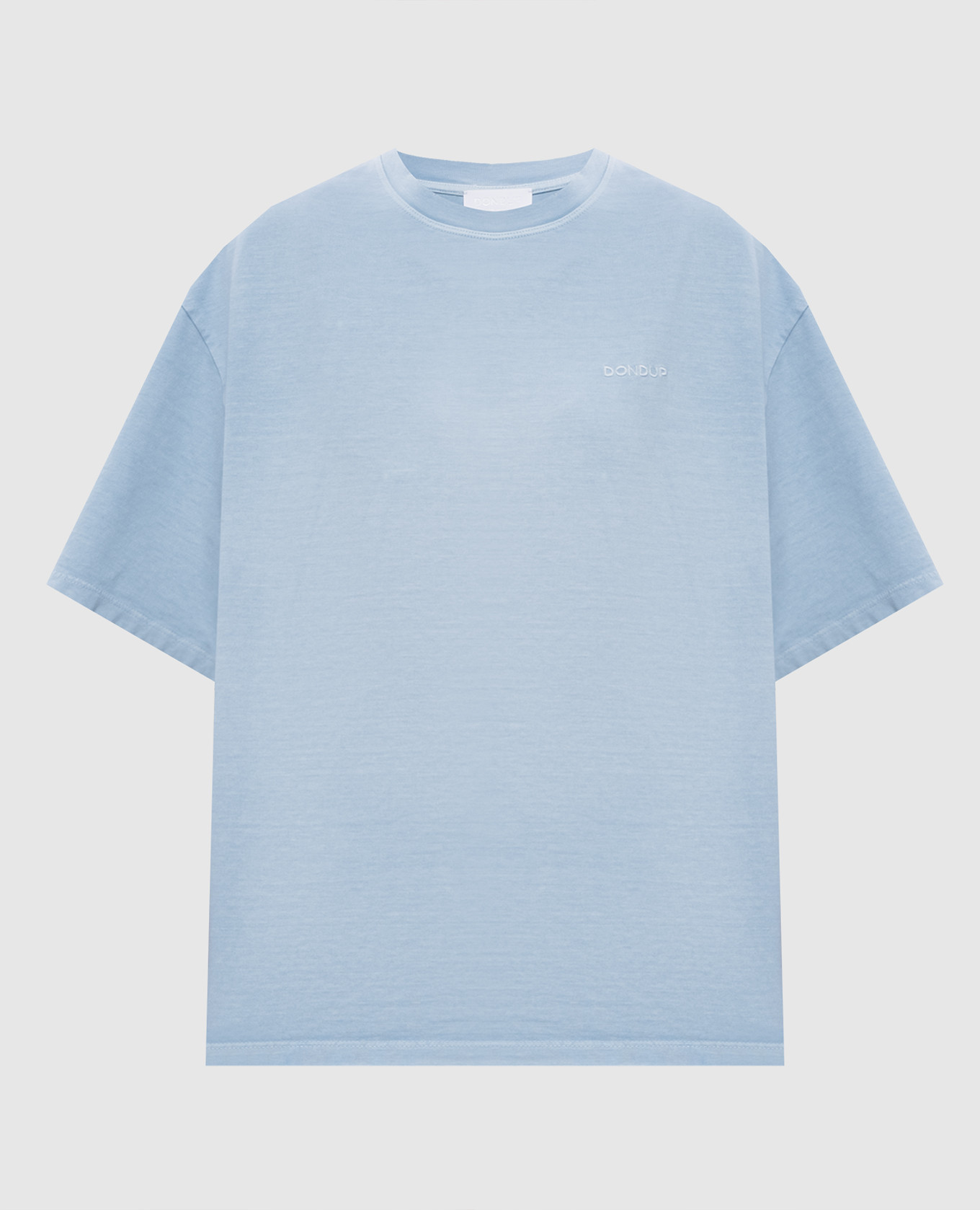 Голубая футболка с вышивкой логотипа