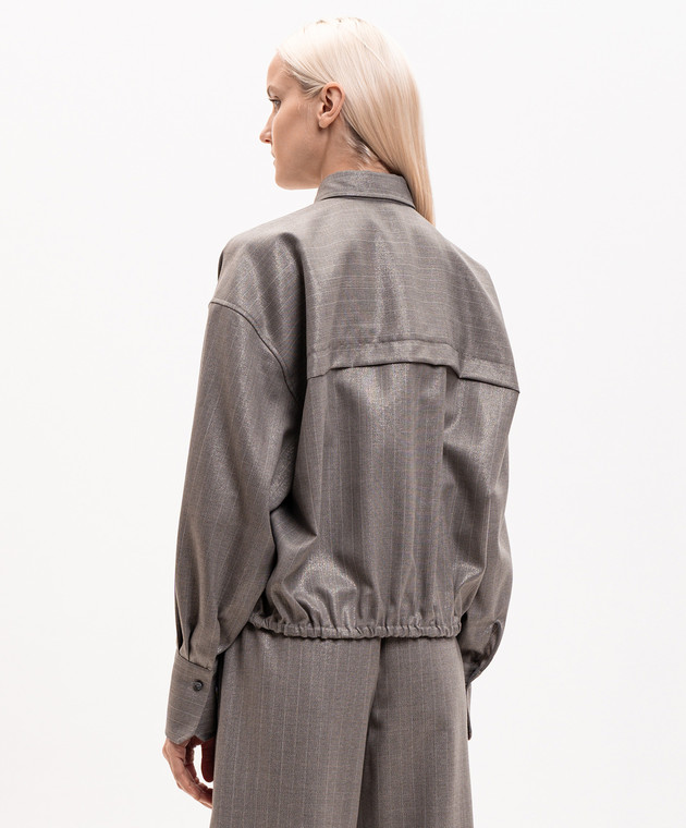 Brunello Cucinelli Сіра блуза з вовни MP189M1J06 зображення 4