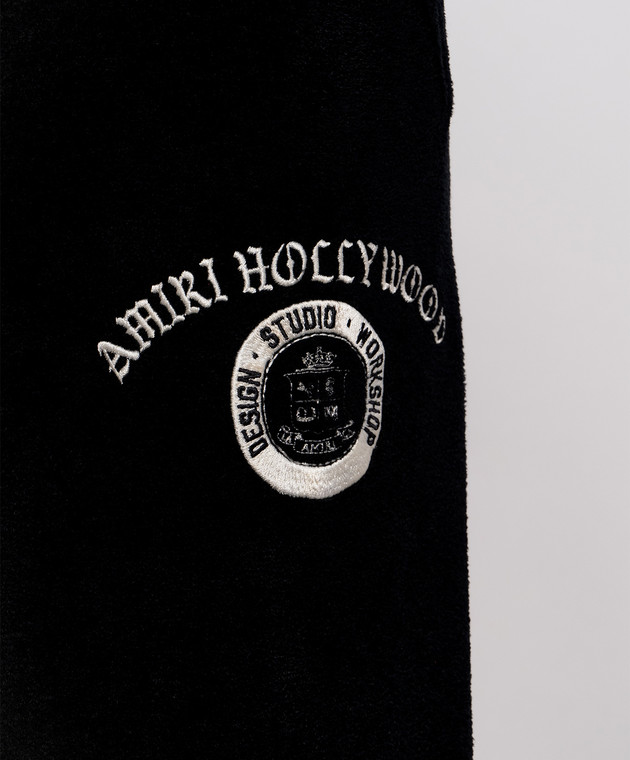 AMIRI Черные спортивные брюки с вышивкой логотипа AW426PA012 изображение 5