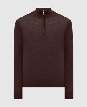 Enrico Mandelli Коричневий джемпер з вовни з логотипом 2K034A5422