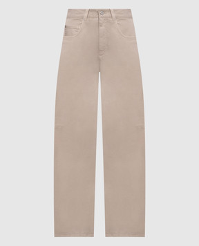Brunello Cucinelli Бежевые джинсы с патчем логотипа MH137P4057