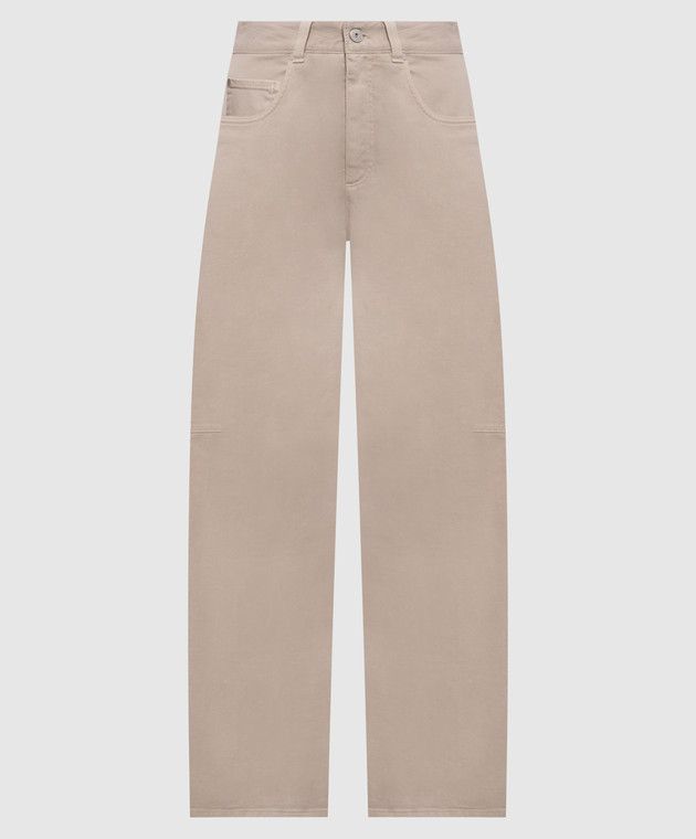 Brunello Cucinelli Бежеві джинси з патчем логотипа MH137P4057