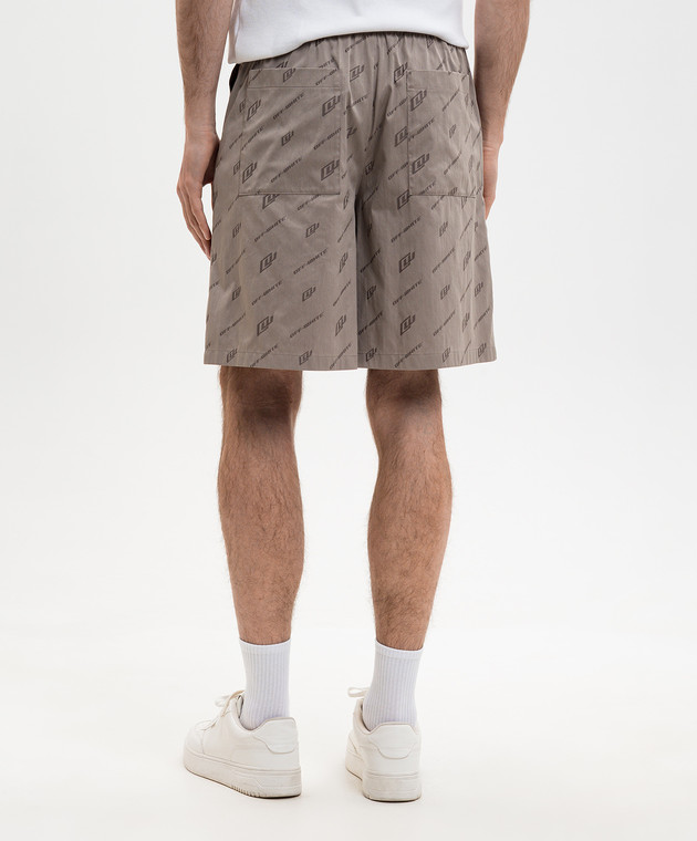 Off-White Сірі шорти у візерунок 44XCB092S26F002 зображення 4