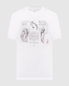 Brunello Cucinelli Белая футболка с принтом M0B138517