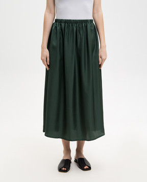 Asceno Зеленая юбка Рома из шелка B068F03C509