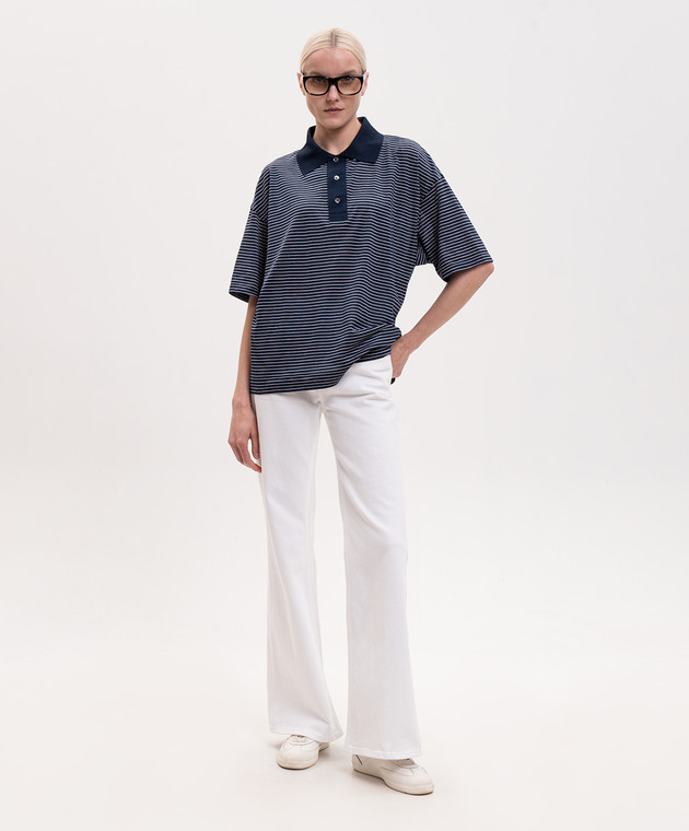 Ami Paris Синее поло в полоску UPL422JE0212 изображение 2