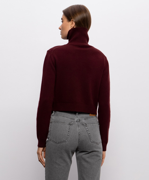 Jil Sander Бордовый гольф из шерсти асимметричного кроя J02GP0271J14870 изображение 4