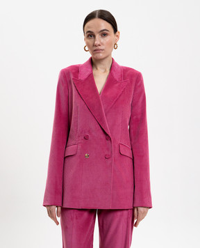 Gabriela Hearst Розовый двубортный вельветовый жакет Angela 3265113T124