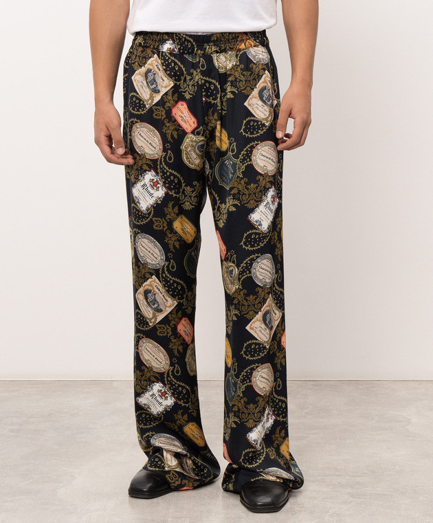 Rhude Черные брюки с принтом BANDANA RHPF26PA02202 изображение 3