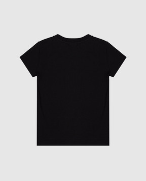 Balmain Дитяча чорна футболка з кристалами BY8A51Z32771214