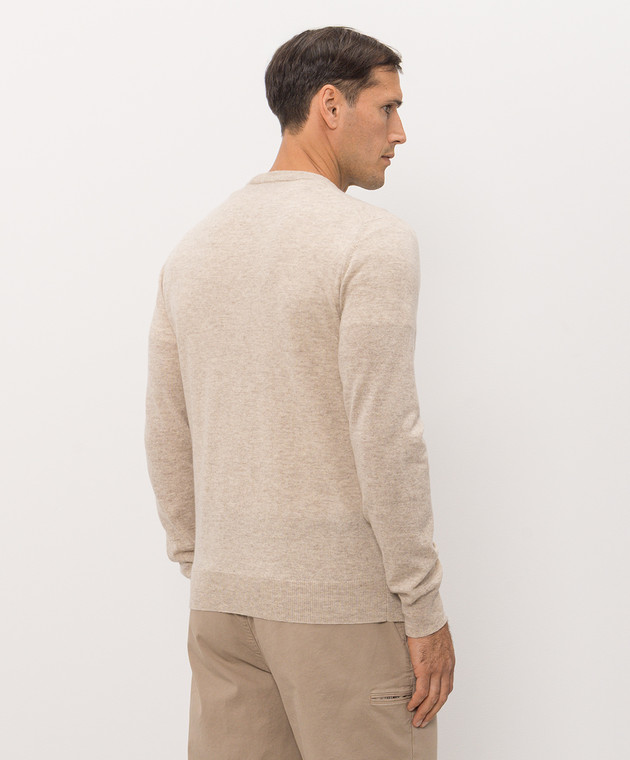 Cashmere&Whiskey Бежевий меланжевий джемпер з кашеміру MU7791312525R зображення 4