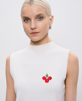 Max Mara Weekend Красная брошь ALEONE в форме ягод WKALEONE