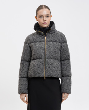 Moncler Серая пуховая куртка Brezesse с шерстью K20931A00187598WC