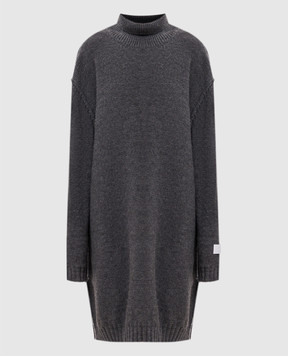 Maison Margiela MM6 Серое платье с шерстью альпаки S52DG0046M13289