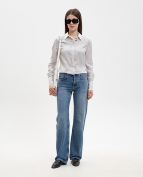 Alexander McQueen Біла сорочка із шовку в смужку 868906QBADY