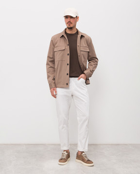 Peserico Коричневая куртка с леном в стиле рубашки R5223808274