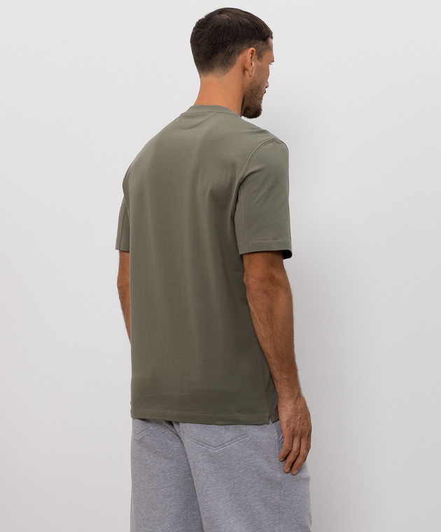 Brunello Cucinelli Футболка цвета хаки с принтом M0B138519 изображение 3