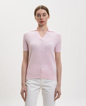 Balmain Рожеве поло з вовни у візерунок GF1GB030KJ47