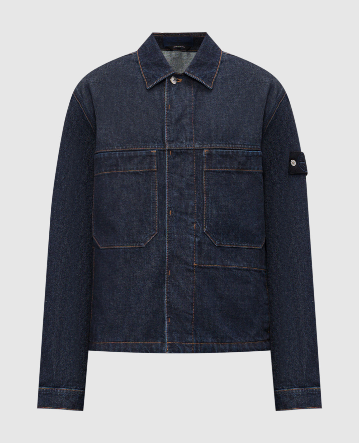 

Синяя куртка джинсовая с патчем логотипа, Синий, Джинсовые куртки