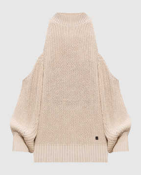 Balmain Бежевий джемпер з відкритими плечима GF0KE055KJ69