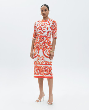 Dolce&Gabbana Біла сукня-футляр із шовку F6EAJTGDDRJ