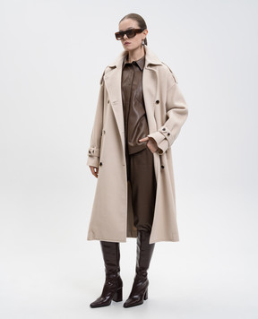 Max & Co Бежеве двобортне пальто GITANE з вовни GITANE
